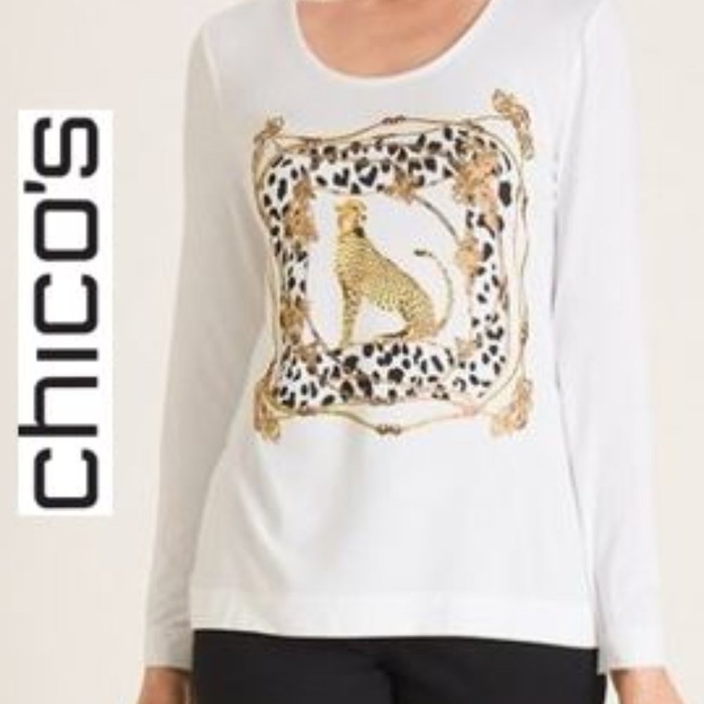 Chico's Ultimate Leopard Scarf print tee